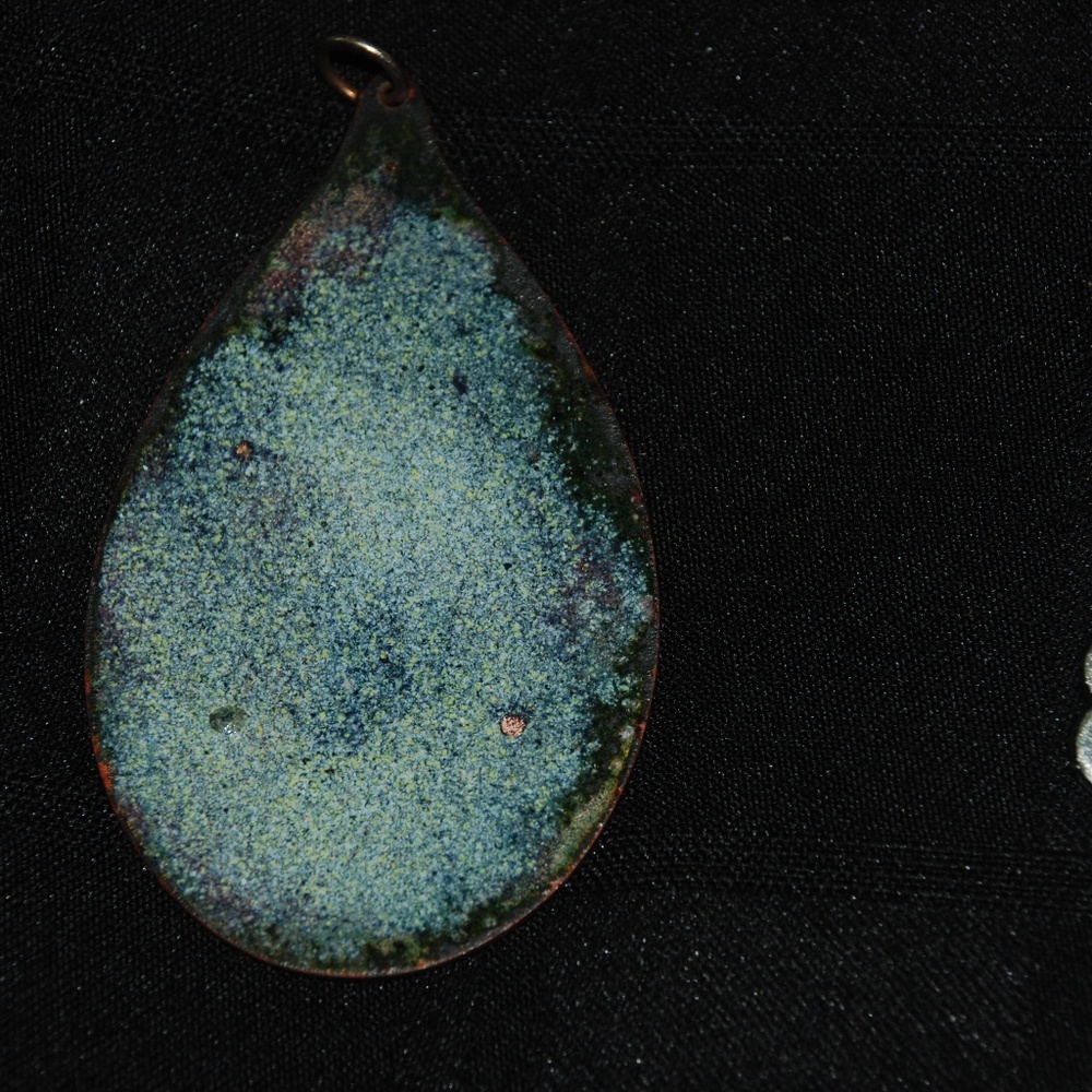 Vintage Multicolored Enamel Pendant - Picture 2 of 4